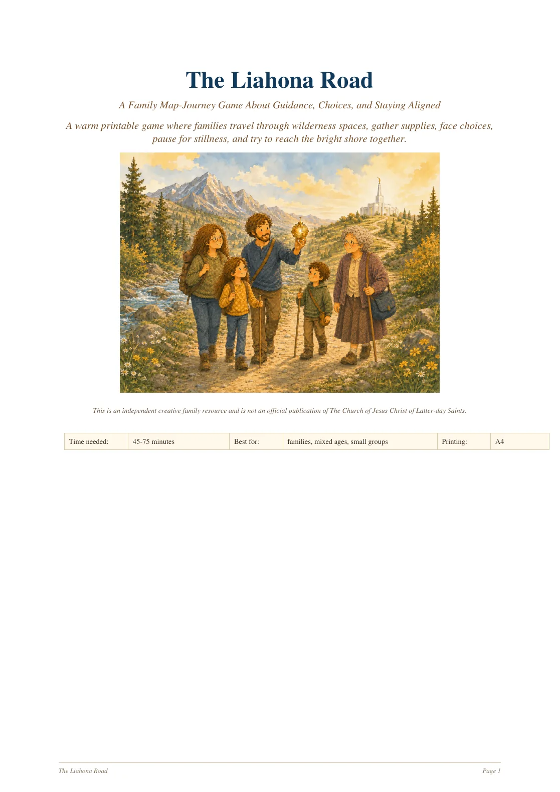 The Liahona Road page 1